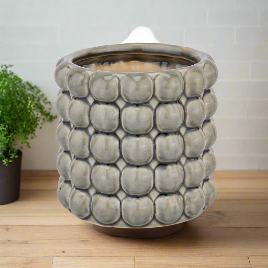 Seville Collection Grey Bubble Planter